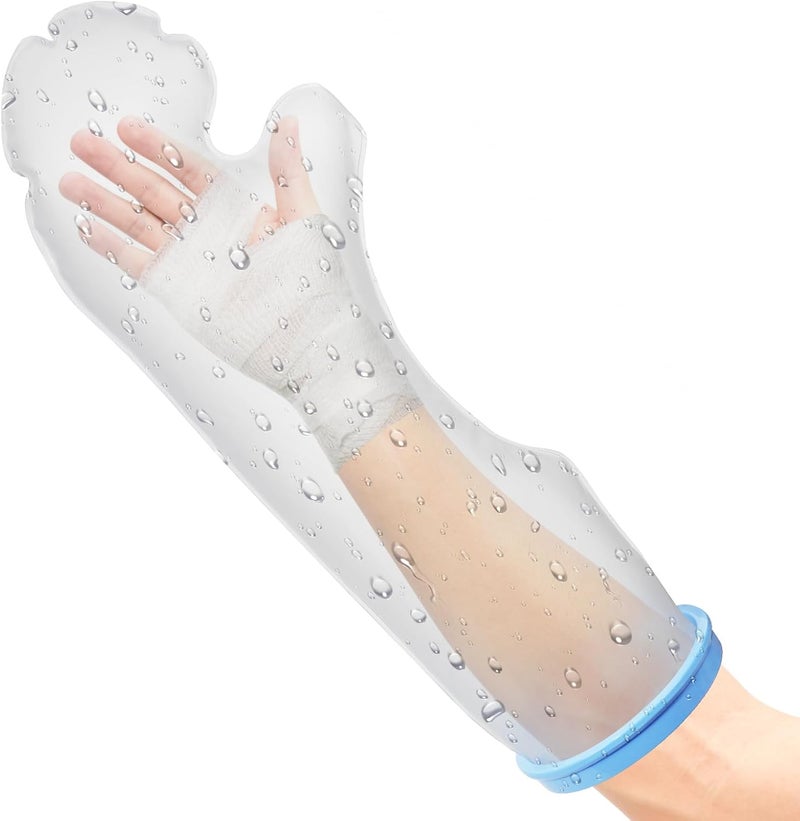 Qinaoco Waterproof Cast Cover Arm Kids, Teen Short Arm Cast Protector for Shower, Shower Sleeve for Arm Cast Bag, Arm Cover for Showering After Surgery Comfortable Watertight Seal Reusable - Image 1